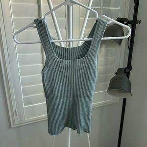 Brandy Melville Mint Square Neck Crop Top